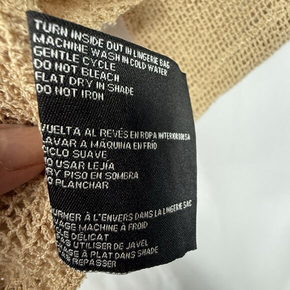 Noelle Sheer Boho Crocheted Top One Size Cropped Pullover Sequins Button Accents - Picture 8 of 8